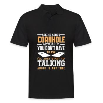 Funny Cornhole Player Gift - Men's Polo Shirt - black - Front - Kai (181cm)