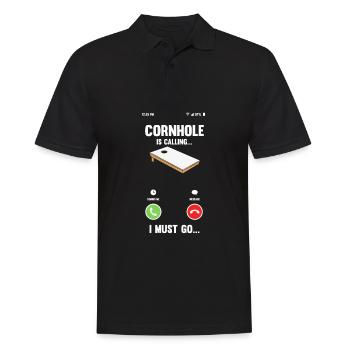 Funny Cornhole Player Gift - Men's Polo Shirt - black - Front - Kai (181cm)