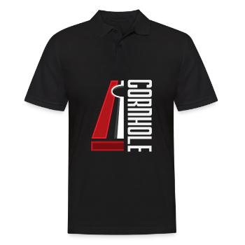 Funny Cornhole Player Gift - Men's Polo Shirt - black - Front - Kai (181cm)