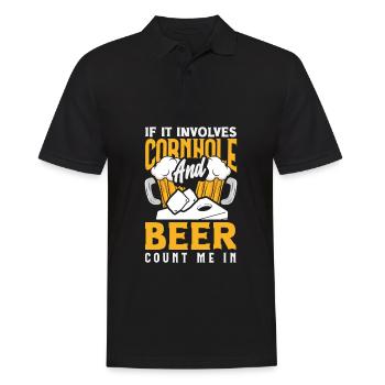 Cadeau amusant de joueur de cornhole - Polo Homme - noir - Devant - Kai (181cm)