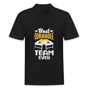 Funny Cornhole Player Gift - Men's Polo Shirt - black - Front - Kai (181cm)