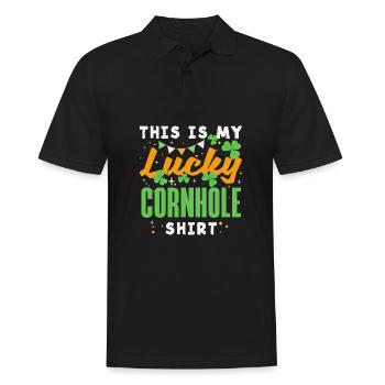 Funny Cornhole Player Gift - Men's Polo Shirt - black - Front - Kai (181cm)