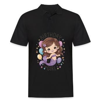 Birthday Girl Mermaid - Men's Polo Shirt - black - Front - Kai (181cm)