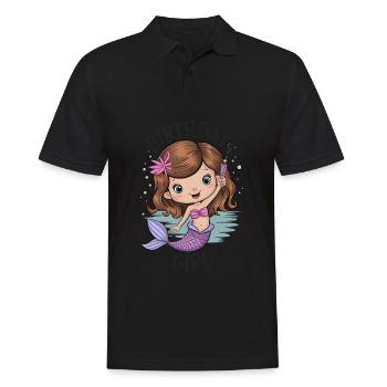 Birthday Girl Mermaid - Men's Polo Shirt - black - Front - Kai (181cm)