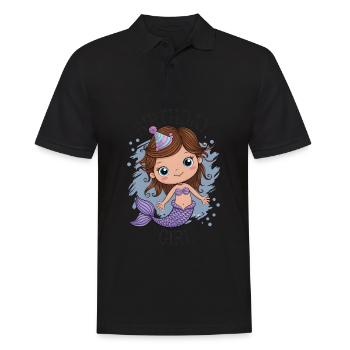 Birthday Girl Mermaid - Men's Polo Shirt - black - Front - Kai (181cm)