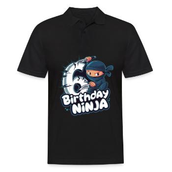 This Little Ninja Is 6 Birthday Shirt - Men's Polo Shirt - black - Front - Kai (181cm)