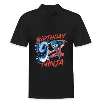 This Little Ninja Is 9 Birthday T-Shirt - Men's Polo Shirt - black - Front - Kai (181cm)