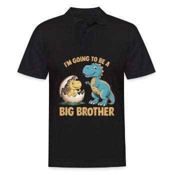 Je vais être un grand frère dinosaure - Polo Homme - noir - Devant - Kai (181cm)