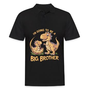 Je vais être un grand frère dinosaure - Polo Homme - noir - Devant - Kai (181cm)