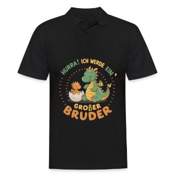 I'm going to be a big brother dragon - Men's Polo Shirt - black - Front - Kai (181cm)