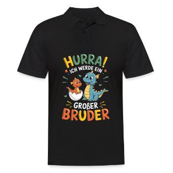 I'm going to be a big brother dragon - Men's Polo Shirt - black - Front - Kai (181cm)