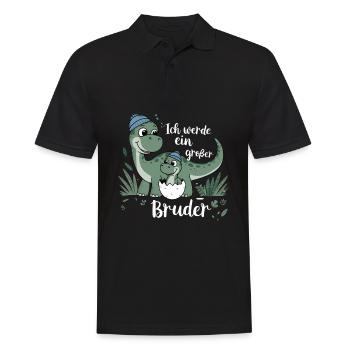Je vais être un grand frère dinosaure dinosaure - Polo Homme - noir - Devant - Kai (181cm)