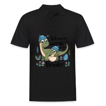 Je vais être un grand frère dinosaure dinosaure - Polo Homme - noir - Devant - Kai (181cm)