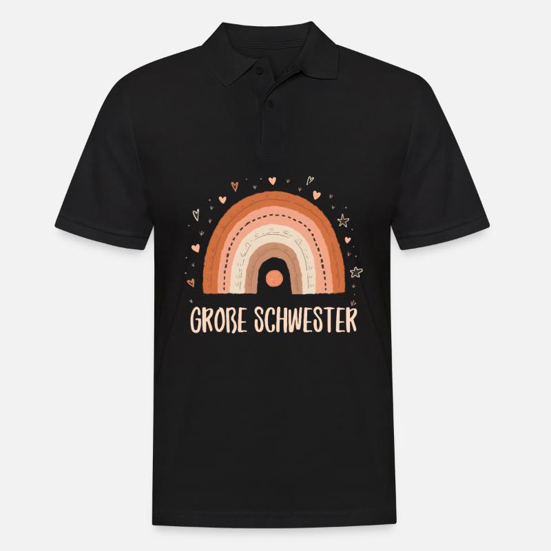 Große Schwester Regenbogen Boho - Männer Poloshirt - Schwarz