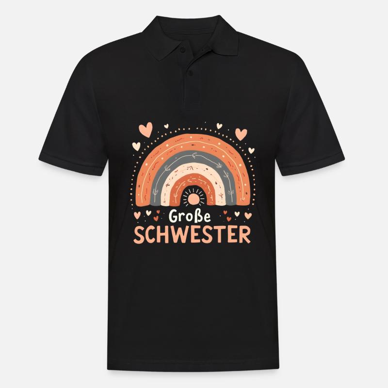 Große Schwester Regenbogen Boho - Männer Poloshirt - Schwarz