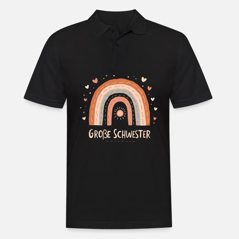 Große Schwester Regenbogen Boho - Männer Poloshirt - Schwarz