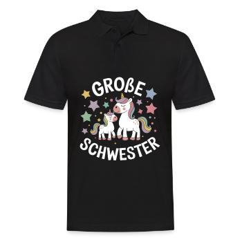 Ich werde eine große Schwester Einhorn - Männer Poloshirt - Schwarz - Vorne - Kai (181cm)
