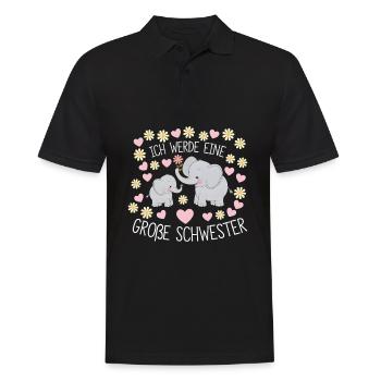 I'm going to be a big sister elephant - Men's Polo Shirt - black - Front - Kai (181cm)