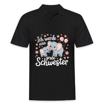 I'm going to be a big sister elephant - Men's Polo Shirt - black - Front - Kai (181cm)