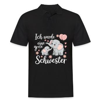 I'm going to be a big sister elephant - Men's Polo Shirt - black - Front - Kai (181cm)