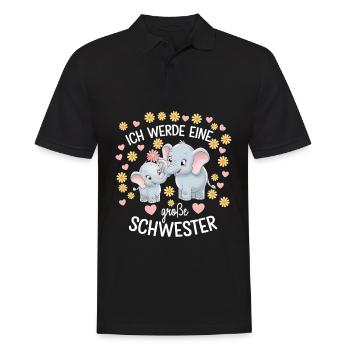 I'm going to be a big sister elephant - Men's Polo Shirt - black - Front - Kai (181cm)