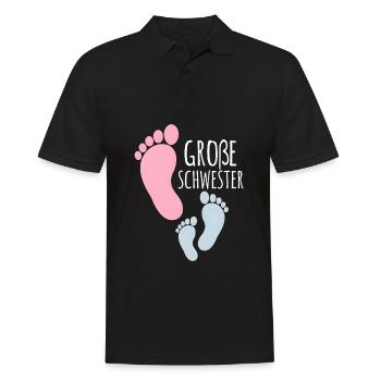 Grande Sœur Petit Frère Empreintes de Pas - Polo Homme - noir - Devant - Kai (181cm)