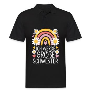 Ich Werde Große Schwester Regenbogen Boho - Männer Poloshirt - Schwarz - Vorne - Kai (181cm)