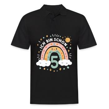 Chemise 5ème anniversaire Nuage Arc-en-ciel - Polo Homme - noir - Devant - Kai (181cm)