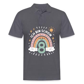 Chemise 8ème anniversaire Nuage Arc-en-ciel - Polo Homme - charbon - Devant - Nico (186cm)