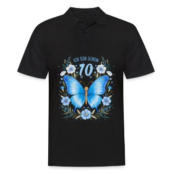 Fête d’anniversaire des enfants 10e anniversaire papillon - Polo Homme - noir - Devant - Kai (181cm)