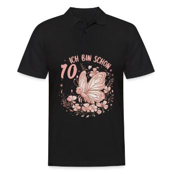 Fête d’anniversaire des enfants 10e anniversaire papillon - Polo Homme - noir - Devant - Kai (181cm)