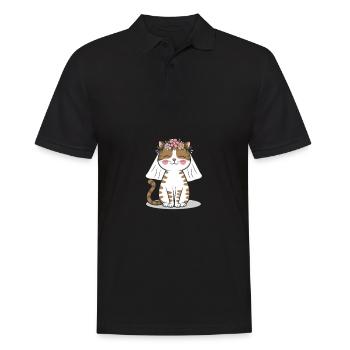 Bride Bride To Be Cat Kitten Engagement Bachelor Party - Men's Polo Shirt - black - Front - Kai (181cm)
