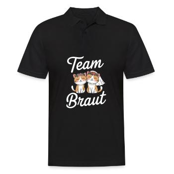 Team Bride Cat Kitten Engagement Bachelor Party - Men's Polo Shirt - black - Front - Kai (181cm)