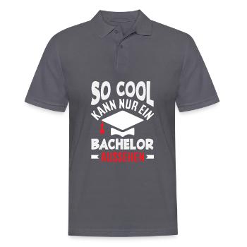 Only a bachelor's degree can look so cool - Men's Polo Shirt - charcoal grey - Front - Nico (186cm)