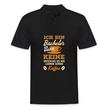 Ich Bin Bachelor Brauche Keine Ratschläge Kaffee - Männer Poloshirt - Schwarz - Vorne - Kai (181cm)
