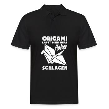 Origami Lässt Mein Herz Höher Schlagen - Männer Poloshirt - Schwarz - Vorne - Kai (181cm)