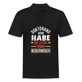 PhD student I have a license to become a know-it-all - Men's Polo Shirt - black - Front - Kai (181cm)