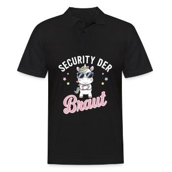 Security of the Bride Unicorn Bachelor Party Group Shirt - Men's Polo Shirt - black - Front - Kai (181cm)