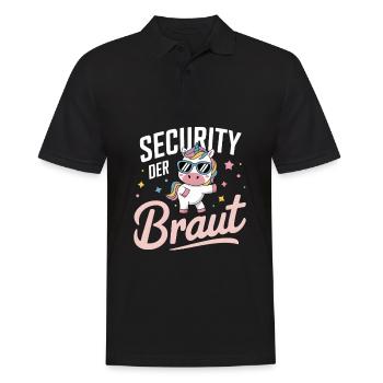 Security of the Bride Unicorn Bachelor Party Group Shirt - Men's Polo Shirt - black - Front - Kai (181cm)