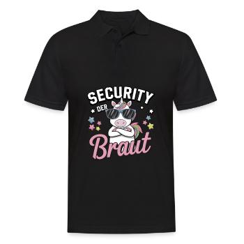 Security of the Bride Unicorn Bachelor Party Group Shirt - Men's Polo Shirt - black - Front - Kai (181cm)