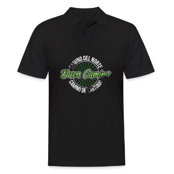 Camino Del Norte Pilgern - Männer Poloshirt - Schwarz - Vorne - Kai (181cm)