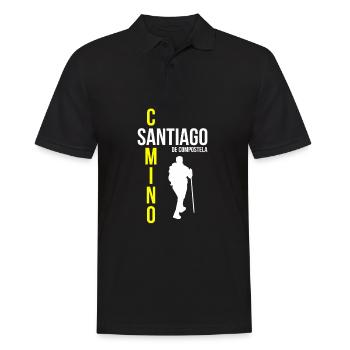 Camino de Santiago Pilgern - Männer Poloshirt - Schwarz - Vorne - Kai (181cm)