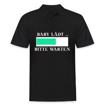 Schwanger Baby lädt Ladebalken Geschenkidee lustig - Männer Poloshirt - Schwarz - Vorne - Kai (181cm)