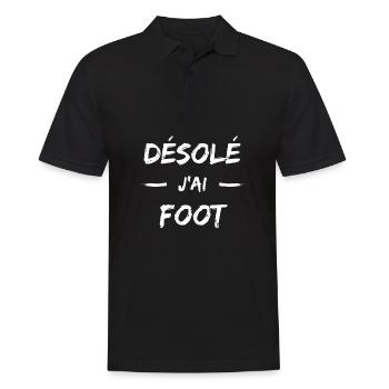 t shirt desole j'ai foot humour football homme - Polo Homme - noir - Devant - Kai (181cm)