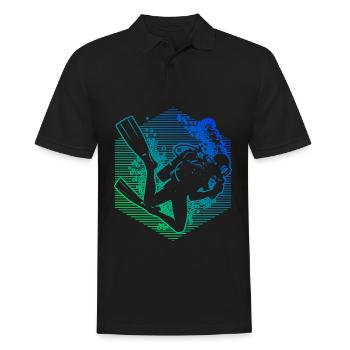 Herren Taucher Scuba Taucher Scuba Tauchen - Männer Poloshirt - Schwarz - Vorne - Kai (181cm)