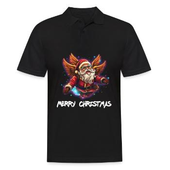 Weihnachtsmann, Ugly Christmas - Männer Poloshirt - Schwarz - Vorne - Kai (181cm)