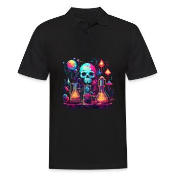 Wissenschaft, Labor Illustration - Männer Poloshirt - Schwarz - Vorne - Kai (181cm)