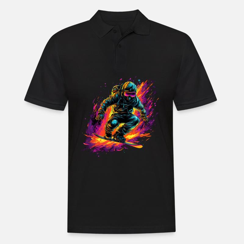 Snowboard - Männer Poloshirt - Schwarz