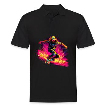 Skateboarder Neon Stil - Männer Poloshirt - Schwarz - Vorne - Kai (181cm)