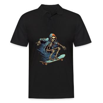 Skateboard Skelett - Männer Poloshirt - Schwarz - Vorne - Kai (181cm)